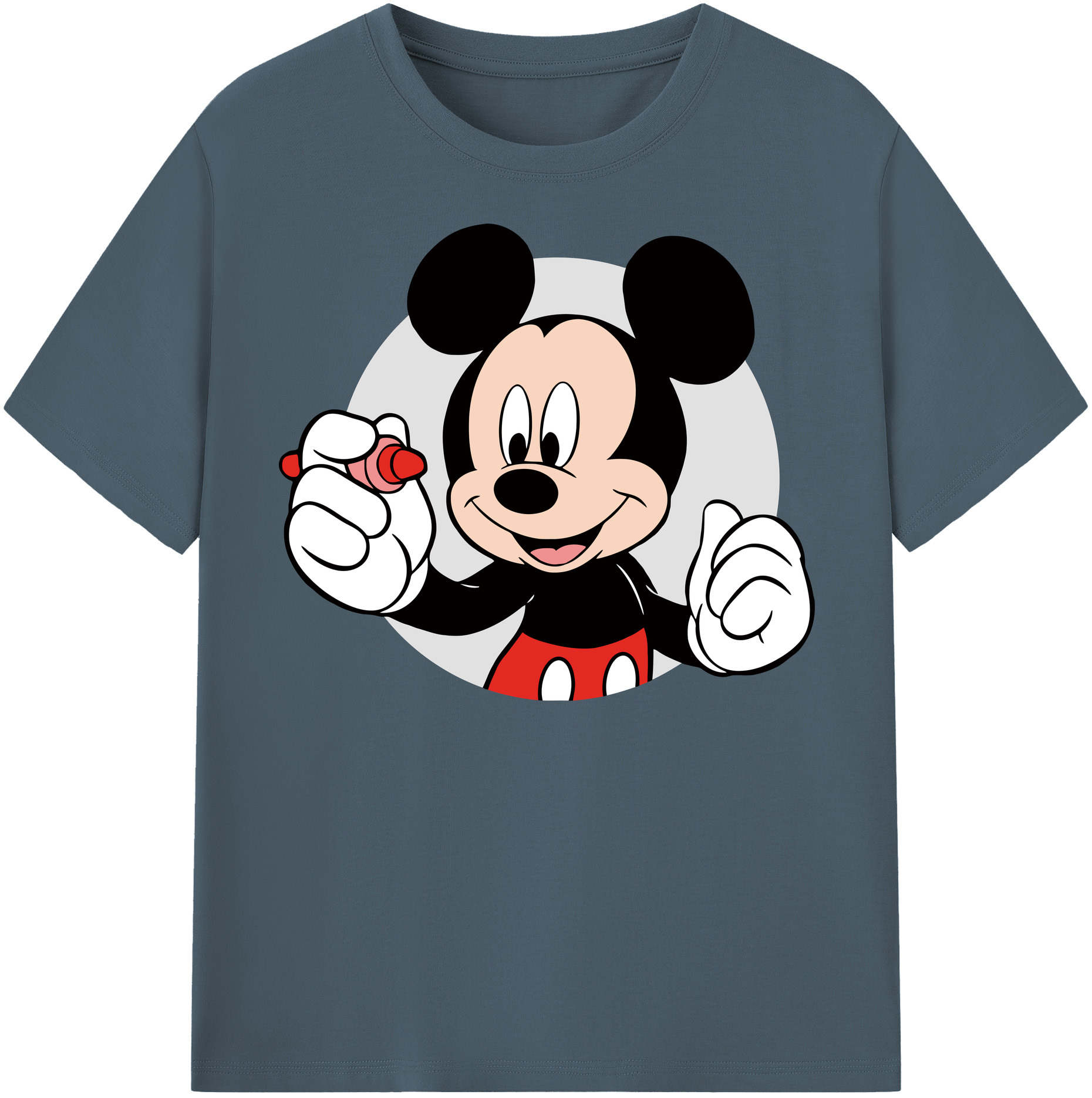 （画像用） ミッキーマウス Mickey Mouse 綿100％半袖Tシャツ（フロントプリント）